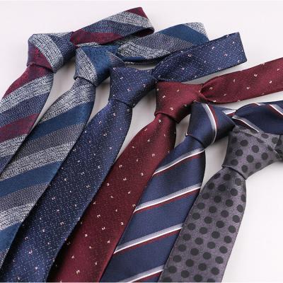 China 100% Polyester Fast Delivery High Density Jacquard Fabric Ready Tie Mens Tie for sale