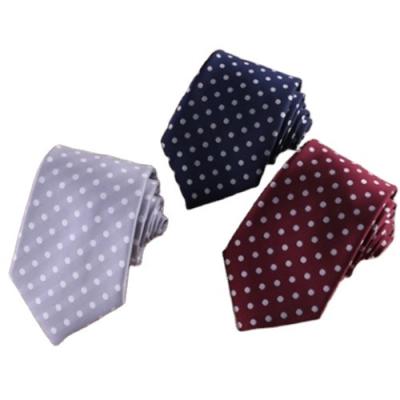 China Wholesale 100% Polyester Polka Dot Polyester Woven Ties Mens Ready Ties Fashion Ties for sale