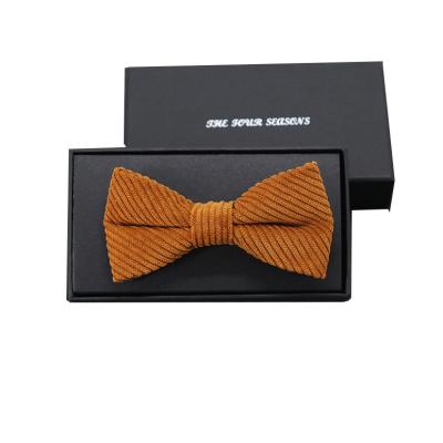 China Dobby ready for ship men's bow ties Cotton-polyester blended and suede bow tie with box package custom for sale