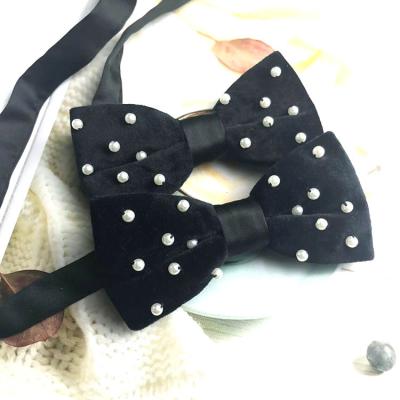 China As Picture 100% Handmade Velvet Men Bow Tie for sale