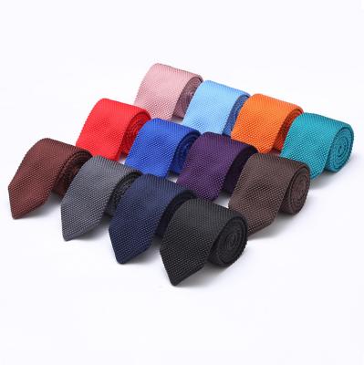 China Wholesale 100% Polyester Tie Solid Black Kint Tie High Quality Kint Tie For Men for sale