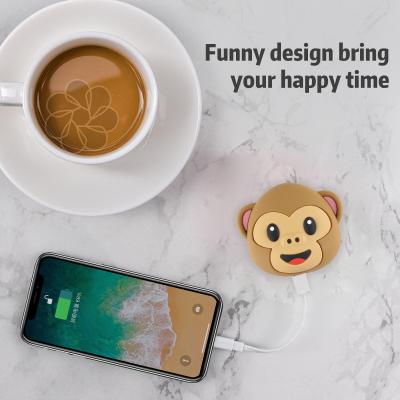 China Custom Logo Best Mobile Support Charging Monkey Power Bank 5000mah Fast Wholesale Portable Animal Portable Charger Logo Power Bank for sale