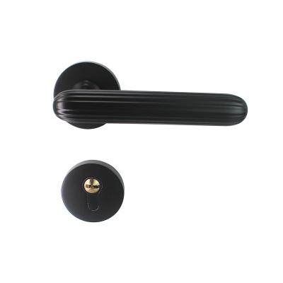 China Contemporary Heavy Passage Door Handle Simple Design OEM Stainless Steel Zinc Alloy Matte Black Door Handle for sale