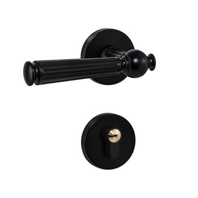 China Contemporary modern zinc alloy aluminum hotel door handle sliding door lock with handle and key for sale