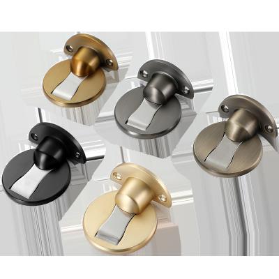 China Contemporary Floor Metal Bedroom Door Stopper Punchless Machine Mounted Draw With Strip for sale