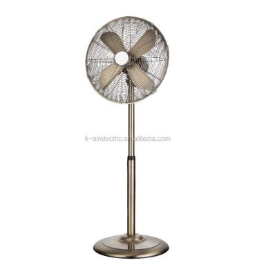 China Powerful Airflow Metal Pedestal Stand Fans 3 Speed ​​Oscillation Retro 16 Inch 50 OEM Bronze 40 Floor Matel Luxury Air Cooling Mechanical Fan for sale