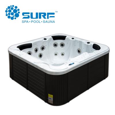 China Sunrans 5 Person Outdoor Whirlpool Bathtub Massager Bathroom Hydraulic Spa Freestanding Hot Tub for sale