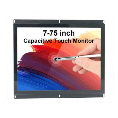 China Machine Automation Industrial Metal Frame Wall Enclosed Mount LCD Display Touch Screen Open Frame General Monitor Panel PC for sale