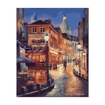 China Wholesale Modern High Quality Handmade Decoration Landscape Digital Painting for sale