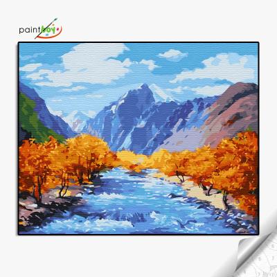 China Modern Hotel Decoration GX36016 Diy Exquisite Landscape Painting By Number for sale