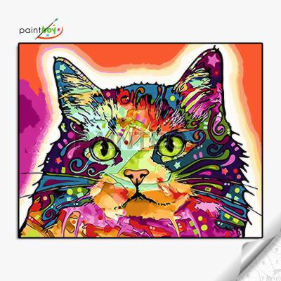 China GX25863 Modern Abstract Cat Design Color By Numbers Modern Art Painting For Home Decor for sale