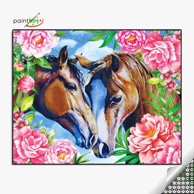 China Europe 40x50cm DIY Round Diamond Painting For Home Decor Horse Design GF1777 for sale