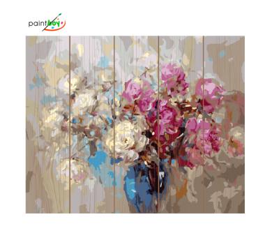 China GXT7338 Abstract Flower Design DIY Paint Wooden Paint By Numbers For Adults for sale