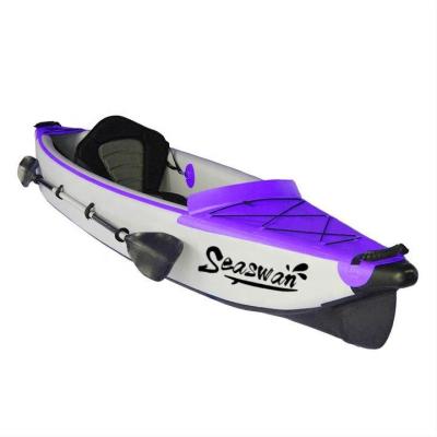 China High Quality Cheap Drop Stitch Fabric Seaswan 1 Person Canoe Fishing Inflatable Kayak On Hot Sale for sale