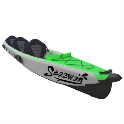 China Drop Stitch Fabric Best Quality Three Seats Inflatable Kayak Fishing For Outdoor for sale