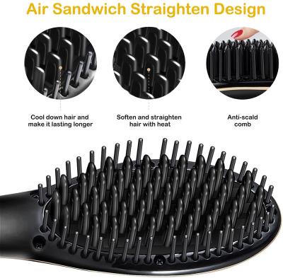 China Popular Customized Electric Hair Straightener Hot Comb Hair Straightener Brush Simply Comb Straight Beard Brush Hair Styling Tools for sale