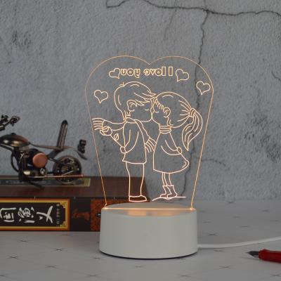 China Modern Plastic Base 3D Led Sensor Night Light Creative Children's Lamp Led Lamp For Home for sale