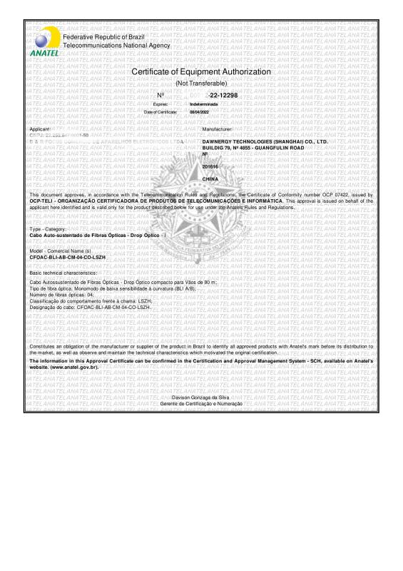 ANATEL - Dawnergy Technologies(Shanghai) Co., Ltd.