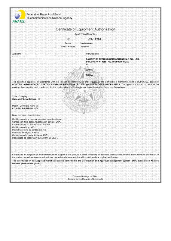 ANATEL - Dawnergy Technologies(Shanghai) Co., Ltd.