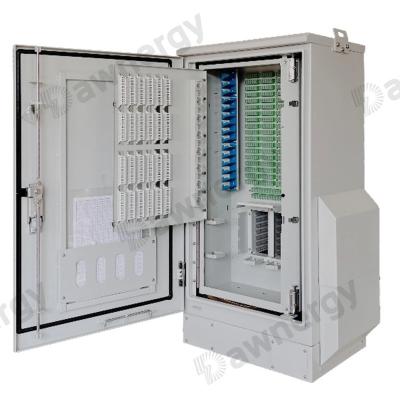 China 192 Capacity Ground Installation SUS304 Fiber Distribution Cabinet With Max. 432 Cores for sale