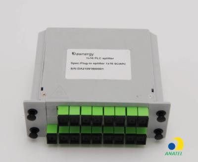 China 1xN Plug-in Type Fiber Optical PLC Splitter for sale