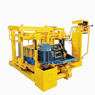 China Building Material Stores Mobile 4A Small Walking Brick Machine Hydraulic Block Forming Machine Cavity Brick Machine Without Pallet for sale