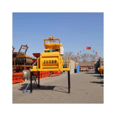 China Building Material Shops Portable Electric Small Self Concrete Js500 Loading Cement Pan Mixing Mixers Machine Prices For Sale for sale