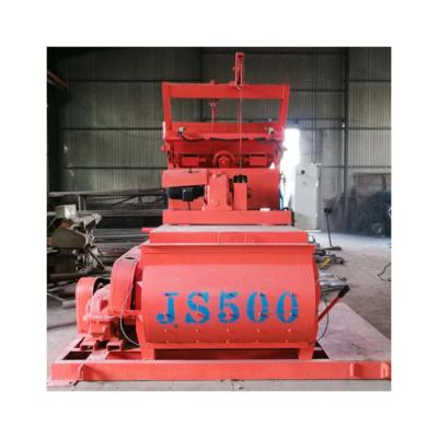 China Building Material Shops Js500 Double Shaft Concrete Mixer For Concrete Mixing Station for sale