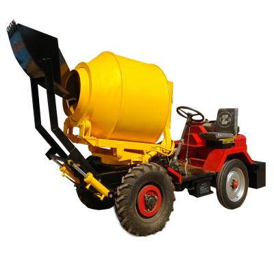 China Building Material Shops Jinghong Small Concrete Mixer Truck Automatic Feeding Loading And Unloading Integrated Concrete Mixer for sale