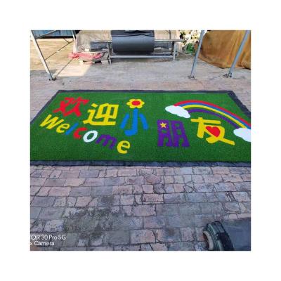 China Wholesale Kindergarten Lawns High Quality Plastic Playground Turf Grass Kindergarten Artificial Lawn for sale