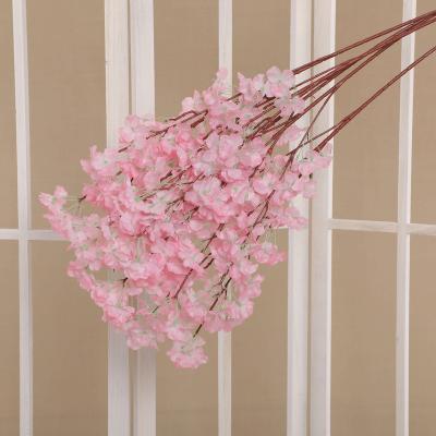 China Other Manufacturers Direct Selling Silk Flowers Wholesale White Artificial Cherry Blossom Roses for sale