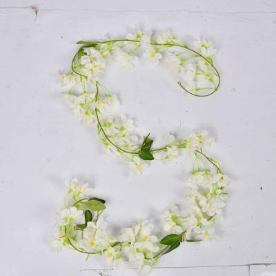 China Violet Wall Hanging Orchid Artificial Flower Silk Flower Plastic Rattan For Balcony Wedding Decoration for sale