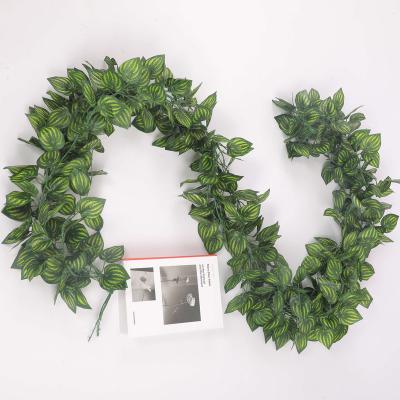 China High Quality Artificial Green Rattan Simulation Green Plant Ivy Leaf Plants Vine Hanging Garland For Wedding Wall Decoration Silk Flower for sale