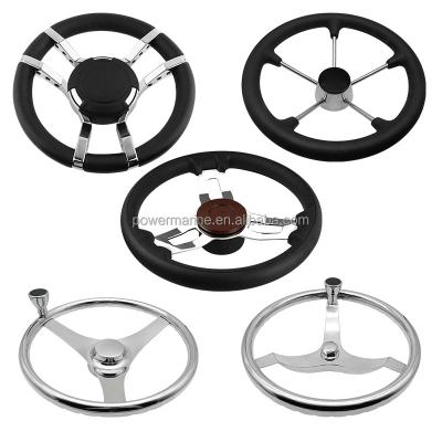 China Boat Hardware Fitting Hot Selling High Quality Fishing Boat Marine Luxurious Steering Wheel for sale