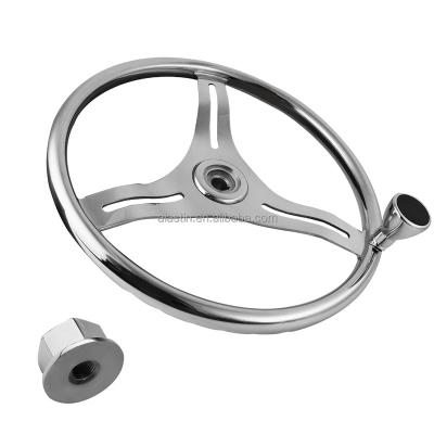 China Marine Usage 316/304 Stainless Steel Steering Wheel For Yacht Boat Steering Wheels Steering Wheel Mirror Polished Custom High Quality Boat for sale