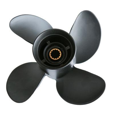 China Outboard Engines 4 Blade Marine Propeller Boat Aluminum For Outboard Motor 25-60HP Propeller 13 Tooth Spline for sale