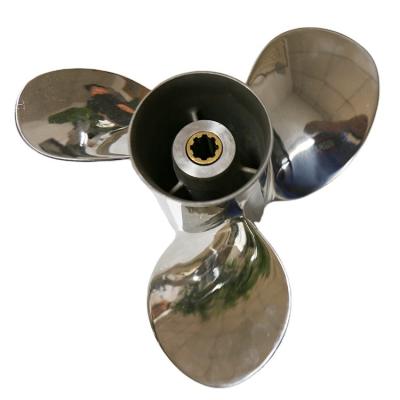 China Outboard Motor 9.9-15HP Boat Thruster Props Stainless Steel 9.9-15HP Motor For RH Thruster 3 Blade Silver 30 Suzuki Thruster 9 1/4