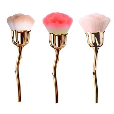 China Soft Smudge Brush 1 PC Rose Flower Shape Blush Foundation Powder To Make Up Brushes Clean Dust Tools Beauty Manicure Care Women Cosmetics Tool for sale