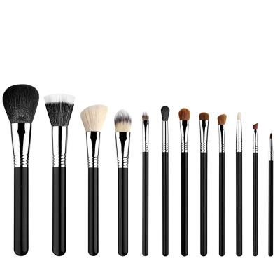 China Angular Blush 12 Pcs Professional Makeup Brush Cosmetics Tool Powder Eyeshadow Base Blush Concealer Beauty Blending Makeup Set For Women for sale