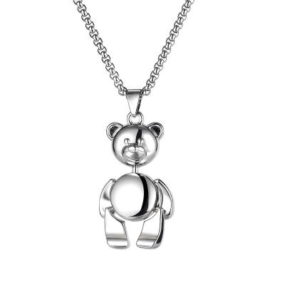 China TRENDY ornament simplicity alloy all-match couples fashion personality street hip hop retro teddy bear necklace for sale