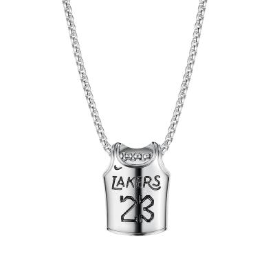 China Fashion Alloy TRENDY Memorables Star Jewelry Lakers Champion Lebron James Logo Pendant Necklace for sale