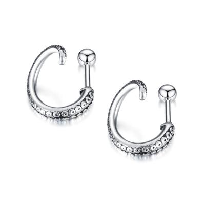 China TRENDY Classic Men's Retro Ornament Stainless Steel Punk Trendy Octopus Earrings Tentacles Ear Studs Earrings for sale