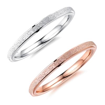 China FASHIONABLE hot sale factory direct sales Japanese and Korean titanium steel rose ring gold plated frosted women's tail ring for sale