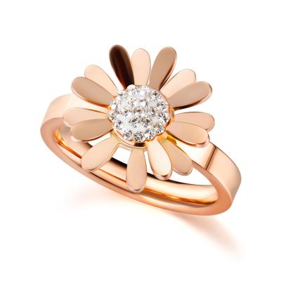 China FASHIONABLE Small Daisy Flower Ring Women's fashioninsFresh Garland Diamond Embedded Simple Student Versatile Jewelry for sale