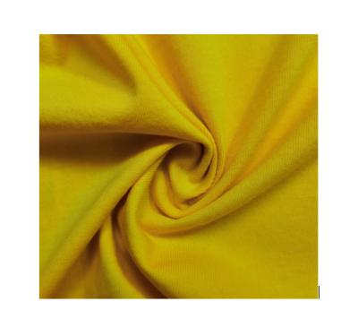 China Yellow Tear-Resistant 100% Cotton Knitted Fabric, High End Durable Fabric, Lightweight Mens T-Shirt Fabric for sale