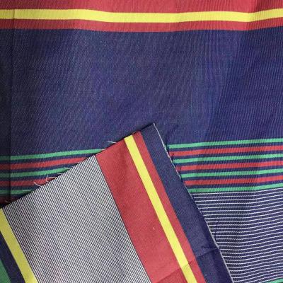 China Tear-resistant yellow-blue striped shirt, handwoven smooth fabric, tear-resistant poplin fabric for sale