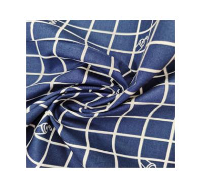 China Tear-Resistant Dark Blue Art, Cool And Dirt-Resistant Small Checkered Oxford Shirt Weave Fabric for sale