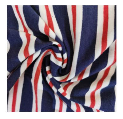 China Tear-resistant red, blue and white stripes fashion 100% cotton anti-tear and high-grade anti-shrink fabric for sale