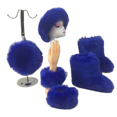 China 2022 New Fashion Disposable Faux Fur Boots With Matching Fur Purse, Headband And Cuffs for sale