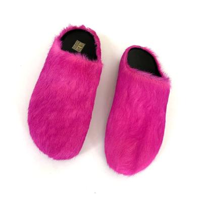 China Lit 2022 New Designer Real Horsehair Slippers Sandals With Customized Logo for sale